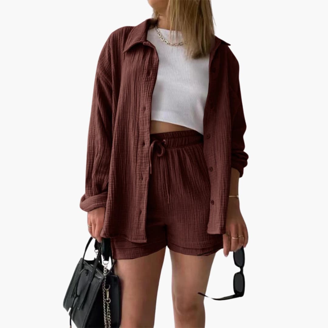 Luísa - Conjunto Camisa e Calção de Linho