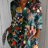 Angela | Blusa Artística Vibrante com Botões