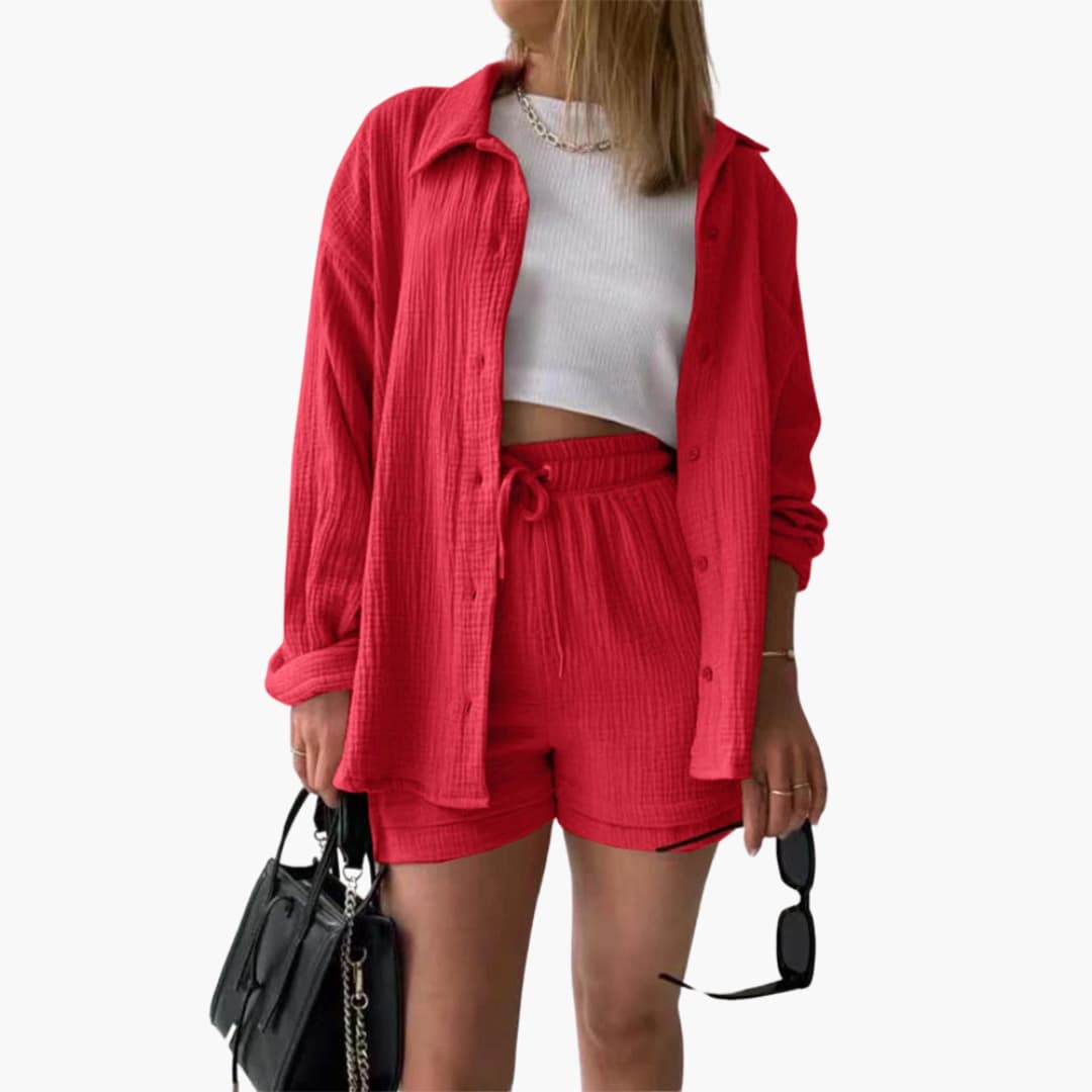 Luísa - Conjunto Camisa e Calção de Linho