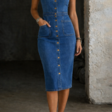 Indira | Vestido de Jeans com Botões