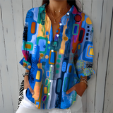 Catalina | Blusa Artística Colorida com Botões
