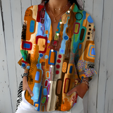 Catalina | Blusa Artística Colorida com Botões