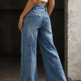 Mia | Jeans de Cintura Alta com Fendas