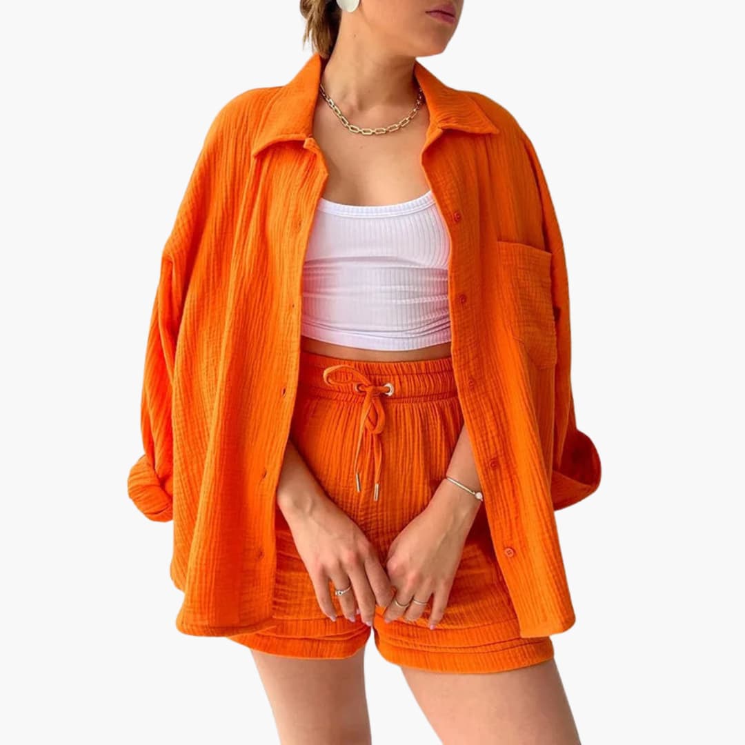 Luísa - Conjunto Camisa e Calção de Linho