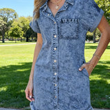 Kaelia | Vestido Camisa de Denim
