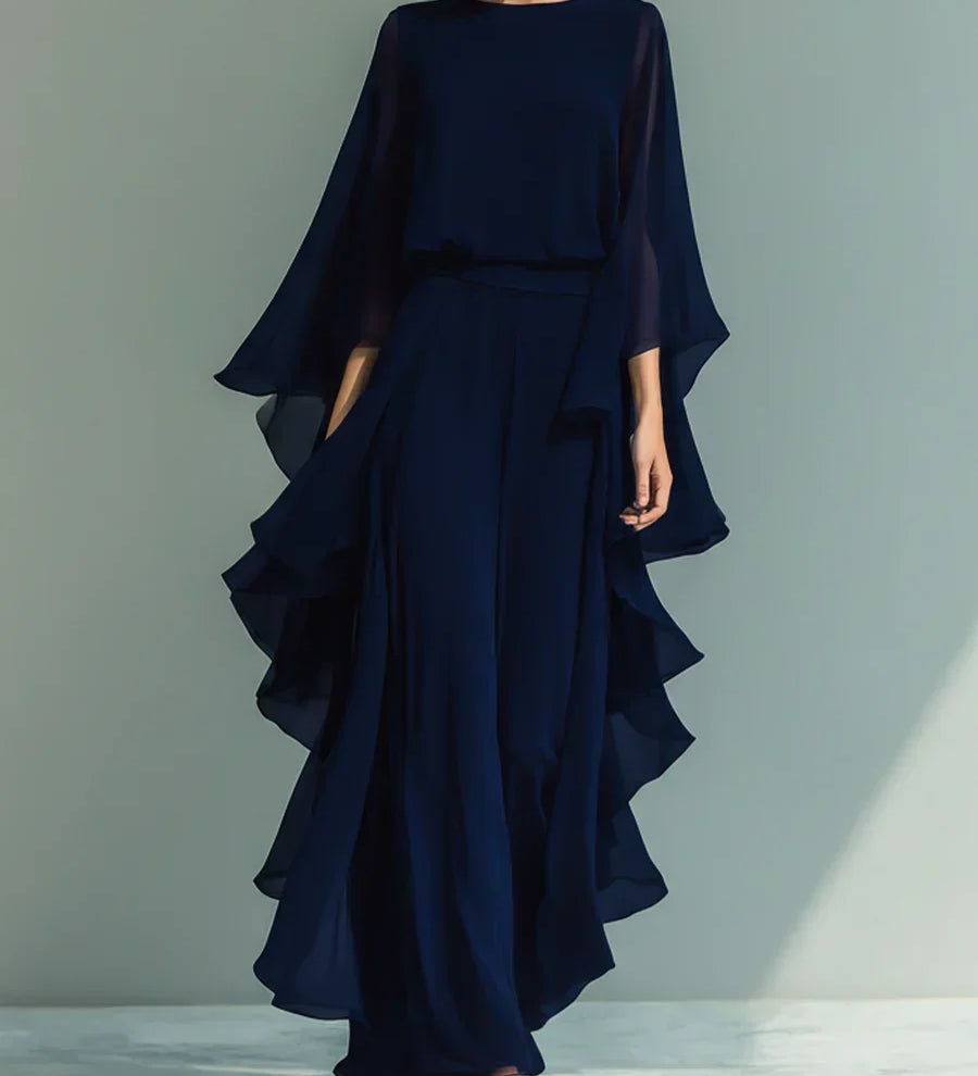 Aurora | Conjunto Elegante em Chiffon com Volantes