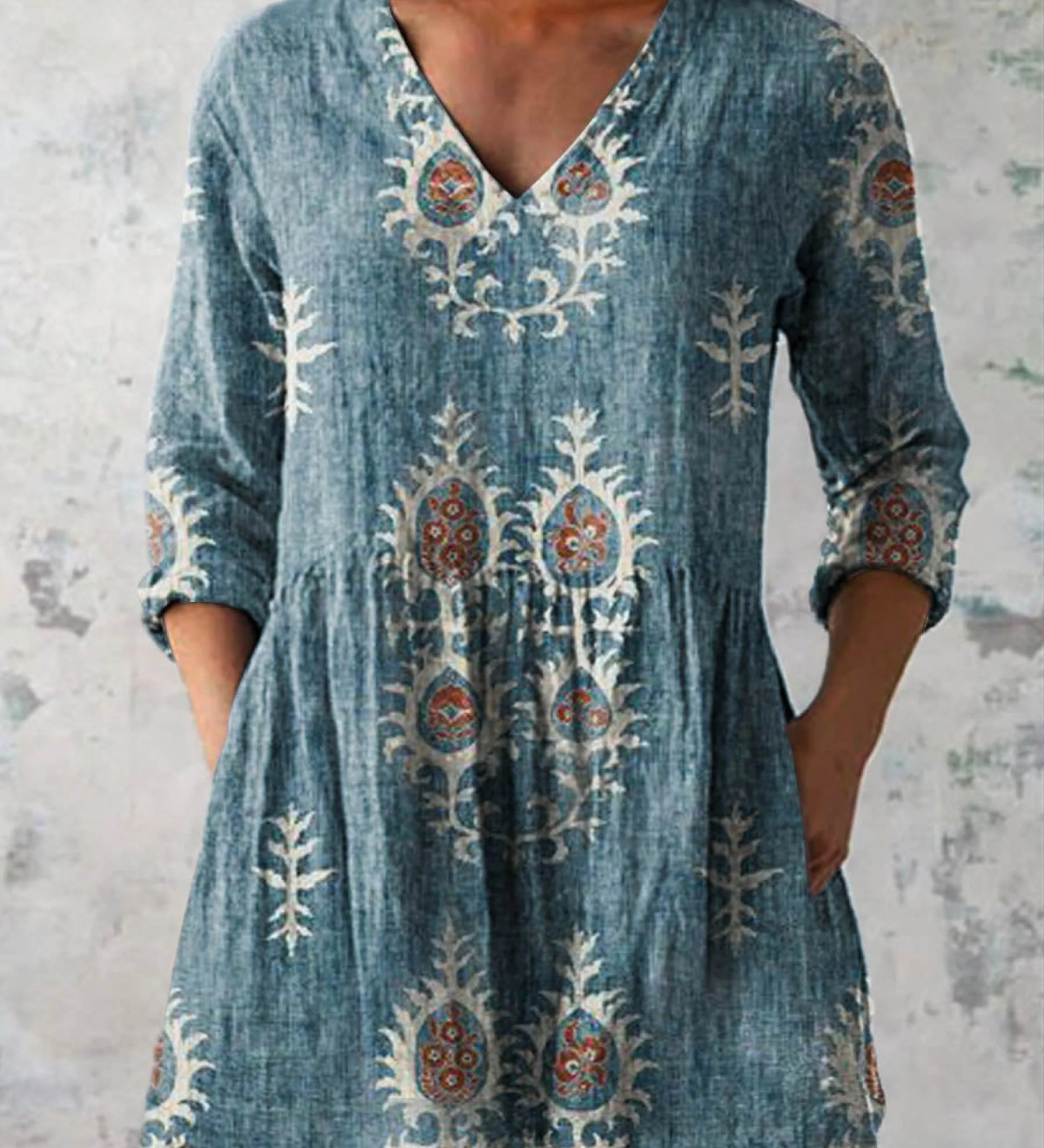 Elise | Blusa Longa com Decote em V