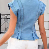 Viera | Top de Denim com Decote em V