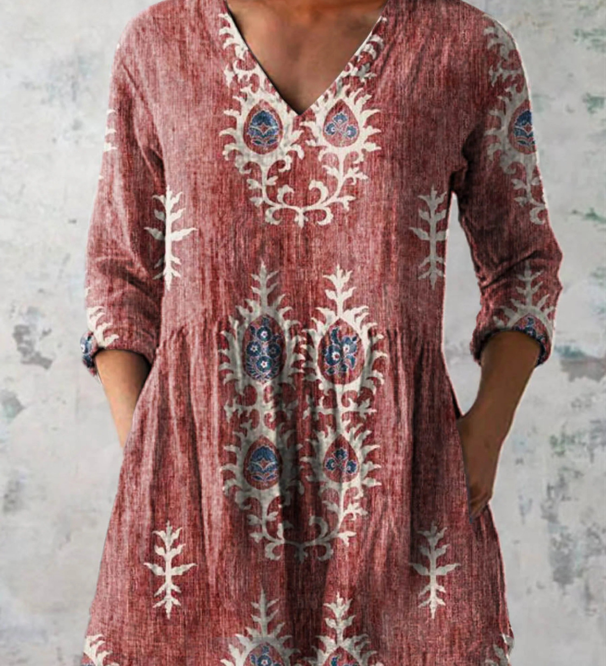Elise | Blusa Longa com Decote em V