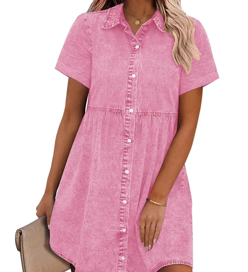 Jane | Vestido Camisa de Denim