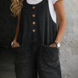 Bethany | Jardineiras de Algodão Denim Lavadas Vintage