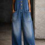 Saylor | Salopete de Algodão Denim Vintage Lavado