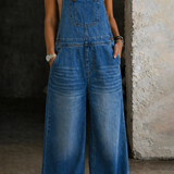 Harper | Macacão de Denim com Cintura Elástica
