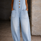 Sadie | Macacão de Denim Vintage Lavado