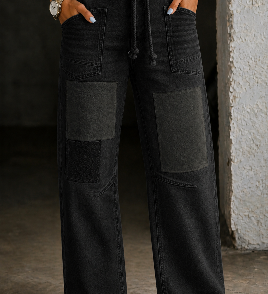 Margaret | Jeans com Corda de Patchwork