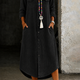Helen | Vestido Camisa de Denim Casual Elegante