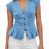 Viera | Top de Denim com Decote em V