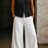 Viera | Top de Denim com Decote em V