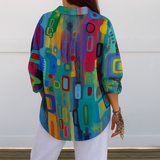 Catalina | Blusa Artística Colorida com Botões