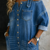 Sophia | Macacão de Denim Sem Mangas