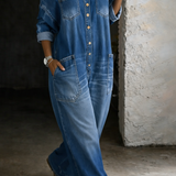 Sophia | Macacão de Denim Sem Mangas