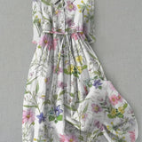 Vestido Dahlia - Vestido Floral Vintage em A para Conforto Feminino de Verão