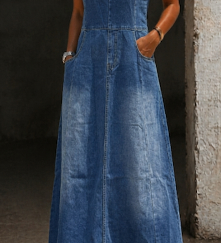 Savannah | Vestido Maxi de Denim Vintage