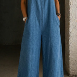 Madison | Macacão de Denim com Pernas Largas