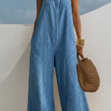 Madison | Macacão de Denim com Pernas Largas
