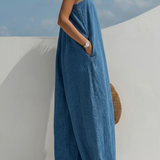 Madison | Macacão de Denim com Pernas Largas