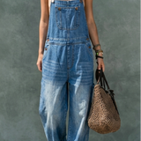 Harper | Macacão de Denim com Cintura Elástica