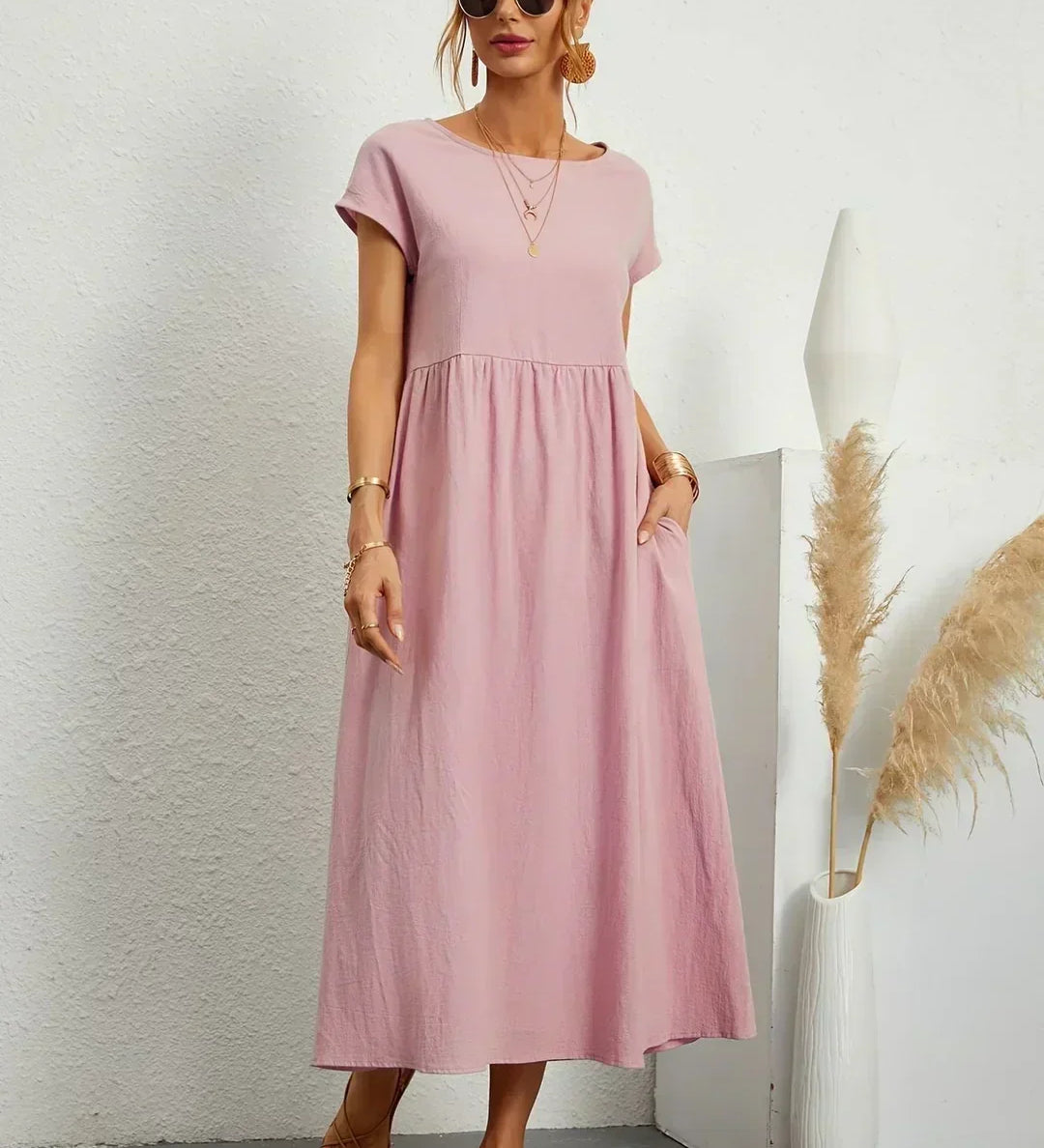 Gabriela - Vestido Elegante Midi Fluído Intemporal