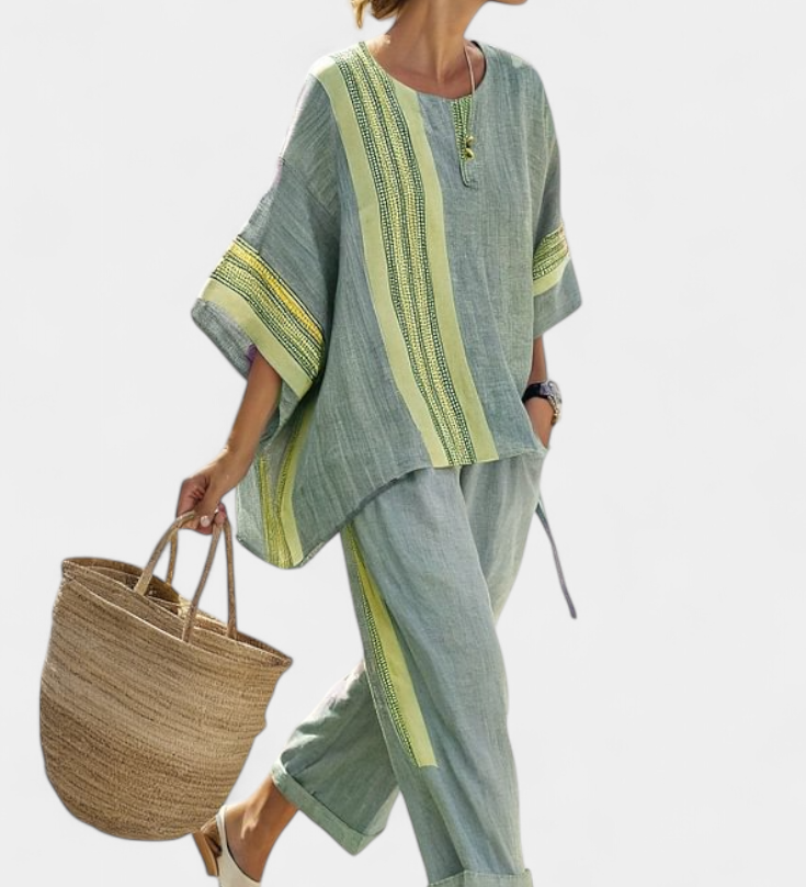 Lorena - Conjunto Boho Linho e Bambu