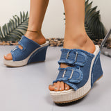 Atelier | Sandálias de Salto Wedge com Borda Desfiada