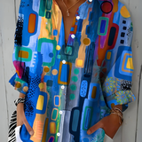 Catalina | Blusa Artística Colorida com Botões