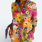 Valeria | Blusa Artística Colorida com Botões