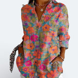Valeria | Blusa Artística Colorida com Botões