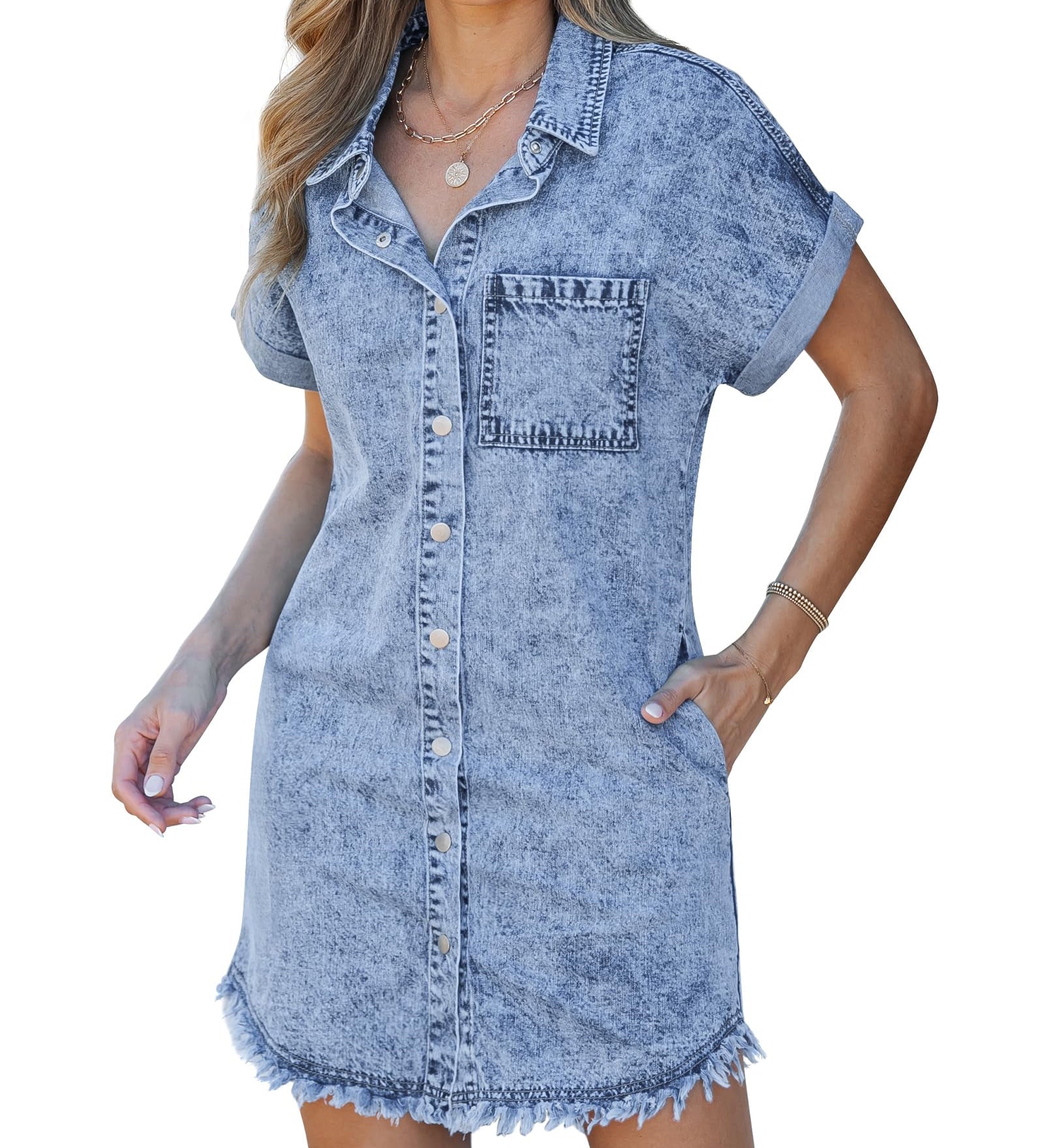 Kaelia | Vestido Camisa de Denim