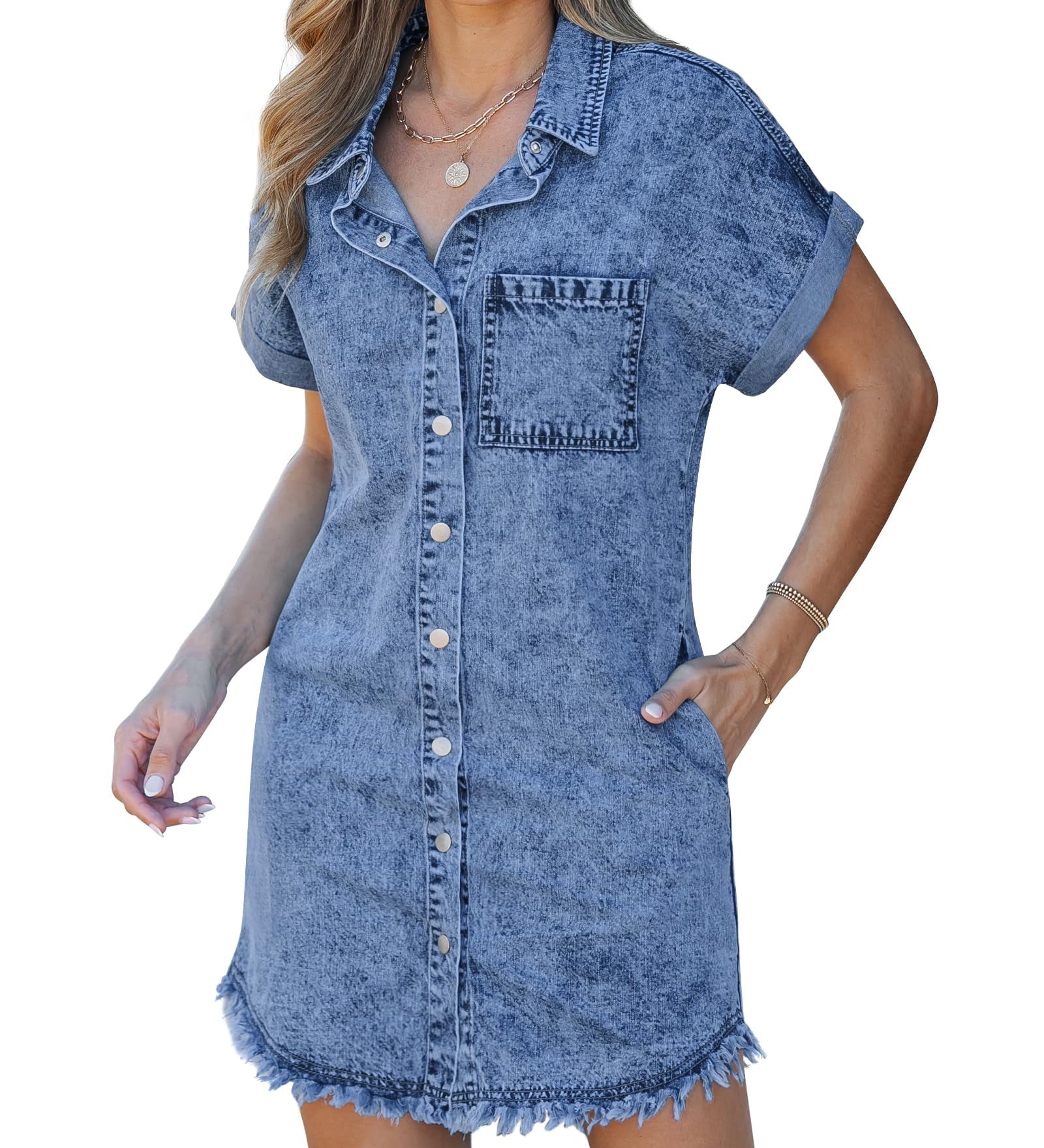 Kaelia | Vestido Camisa de Denim