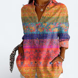 Valeria | Blusa Artística Colorida com Botões