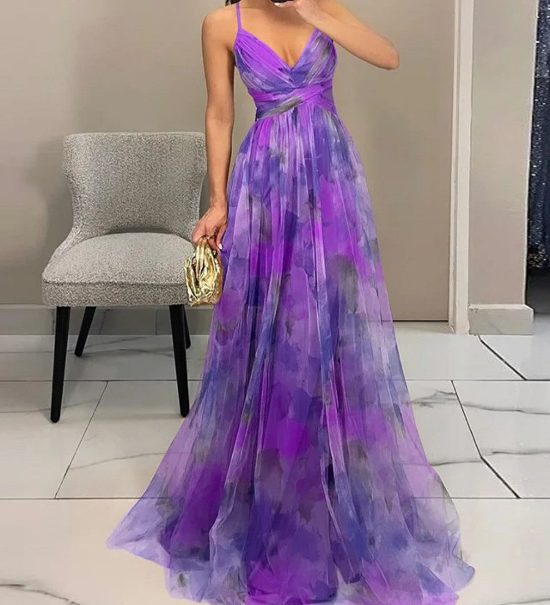 Giselle - Deslumbrante vestido com padrão floral