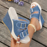 Atelier | Sandálias de Salto Wedge com Borda Desfiada