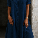 Patricia | Vestido Midi de Estilo Denim Casual