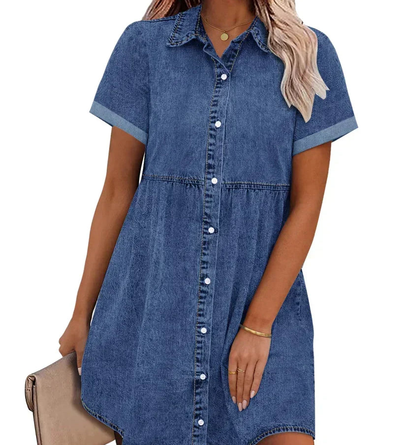 Jane | Vestido Camisa de Denim